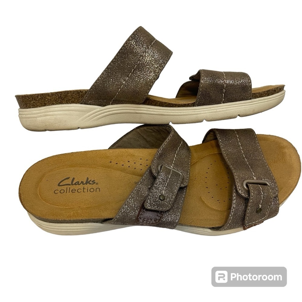Clarks April Dusk Bronze Metallic Sandals